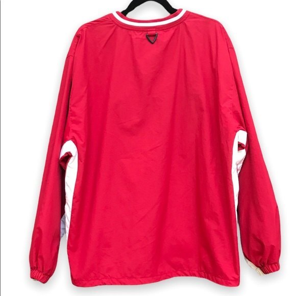 BAW Athletic Wear Red & White Two Stripe Pullover Jacket Men's Size Large - Picture 2 of 12